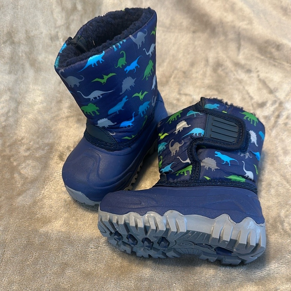 Kids Dinosaur Print Winter Boots - 5c